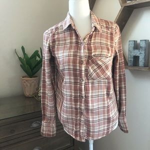 Free People pink flannel shirt. Size xs
